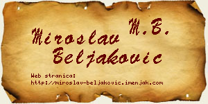 Miroslav Beljaković vizit kartica